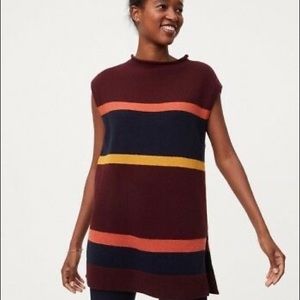 LOFT Women's Sweater in Burgundy, Navy, and Mustard